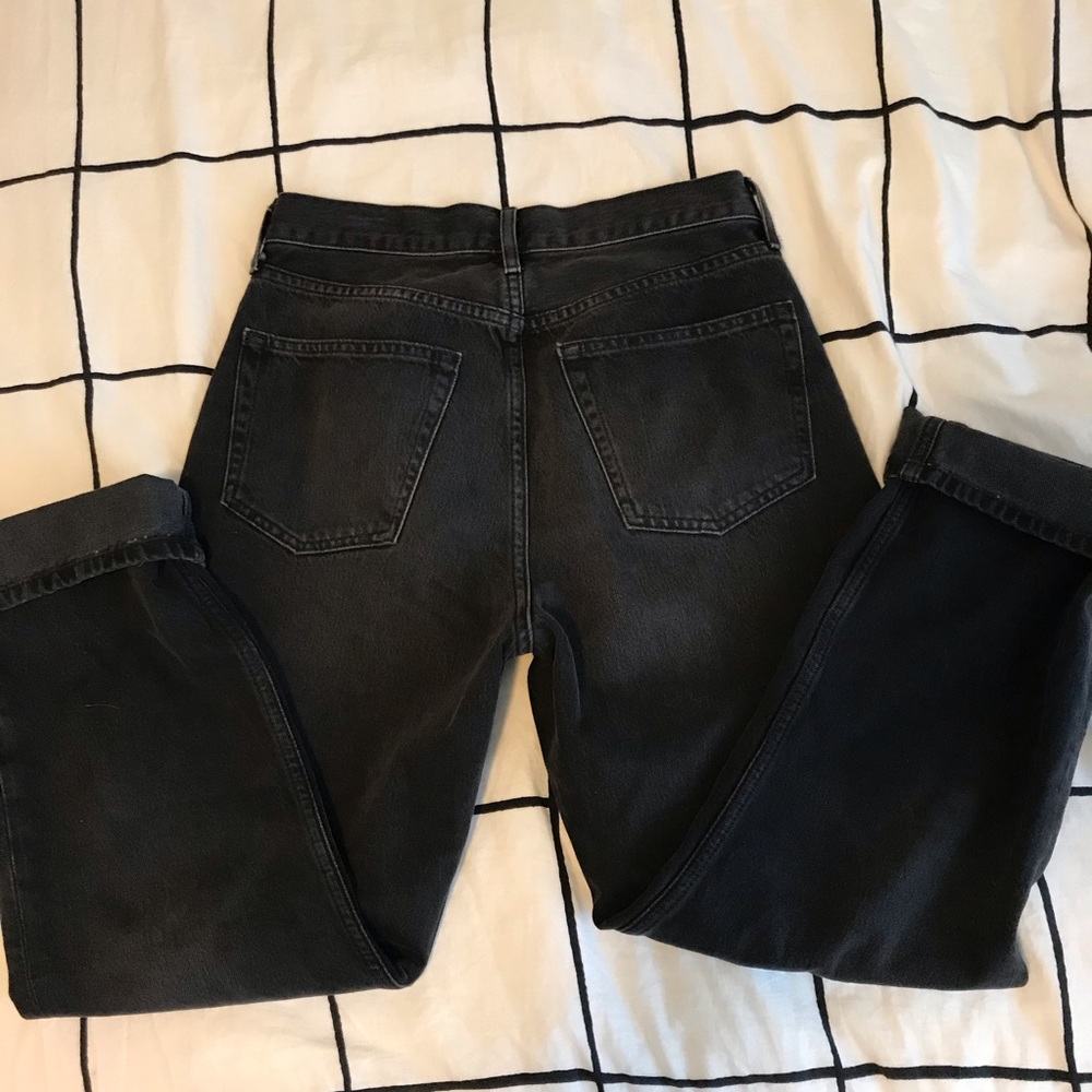 Topshop New Moto High-Rise Black Boyfriend Jeans